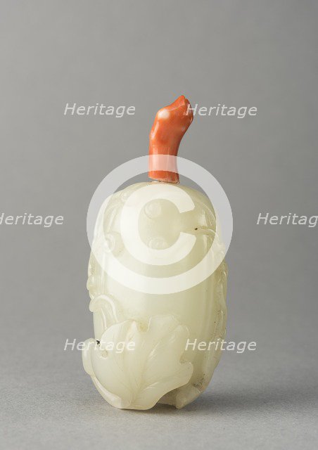 Jade snuff bottle, China, Qing dynasty, 1644-1911. Creator: Unknown.