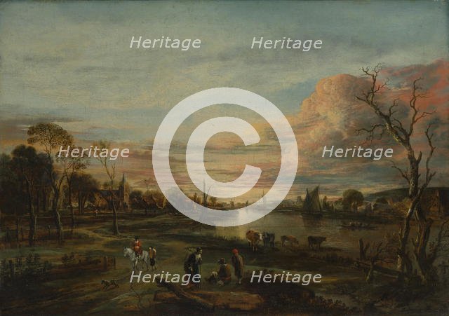 Landscape at Sunset, 1650s. Creator: Aert van der Neer.