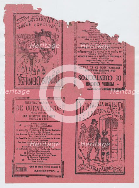 Covers for 'La Pesadilla de Alejito o el Almuerzo de Azotes' and 'Juan Ceniza', c..., ca. 1890-1910. Creator: José Guadalupe Posada.