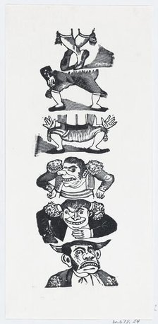 Three different busts and pairs of legs of toreros, ca. 1880-1910., ca. 1880-1910. Creator: José Guadalupe Posada.