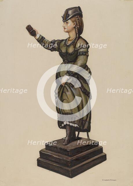 Cigar Store Figure, c. 1942. Creator: Elizabeth Johnson.