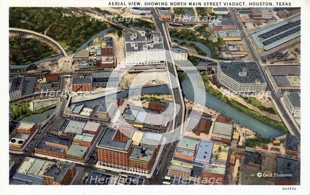 Aerial view of Houston, Texas, USA, 1930. Artist: Unknown