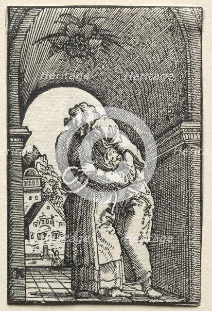 The Fall and Redemption of Man: The Embrace of Joachim and Anne at the Golden Gate, 1515. Creator: Albrecht Altdorfer (German, c. 1480-1538).