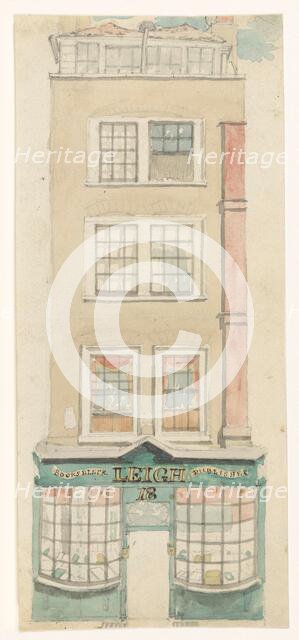 Exterior of the store of bookseller and publisher Samuel Leigh in London, 1814-c.1840. Creator: Anon.