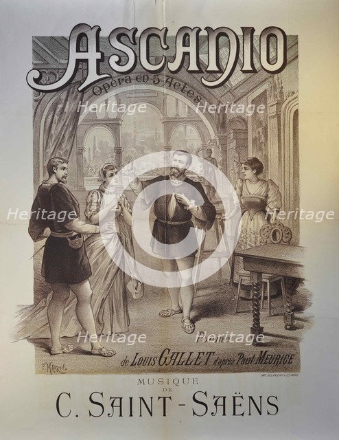 Poster for the Opera Ascanio by Camille Saint-Saëns, 1890.