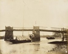Bridge with Houseboats, China, 1860. Creator: Felice Beato.