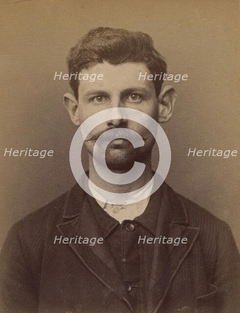 Fétis. Julien. 26 ans, né à New York (USA). Couvreur. Anarchiste. 3/3/94., 1894. Creator: Alphonse Bertillon.