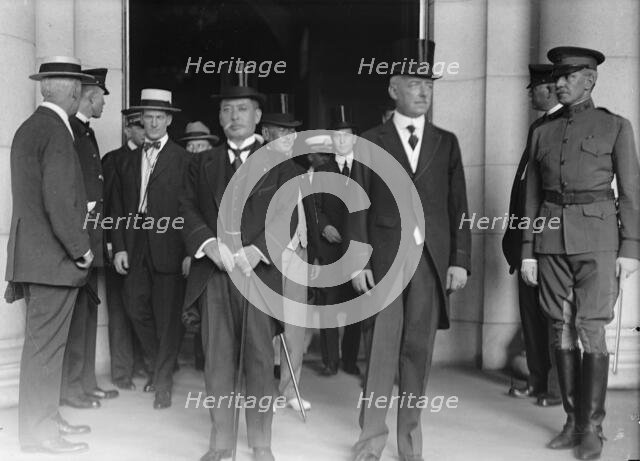 Japanese Mission To U.S. - Count Ishii And Sec. Lansing. Ambassador Sato..., 1917. Creator: Harris & Ewing.