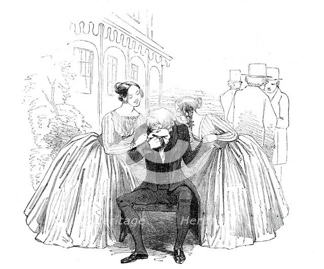 Scene from the new comedy of "Old Heads and Young Hearts", at the Haymarket Theatre, 1844. Creator: Unknown.