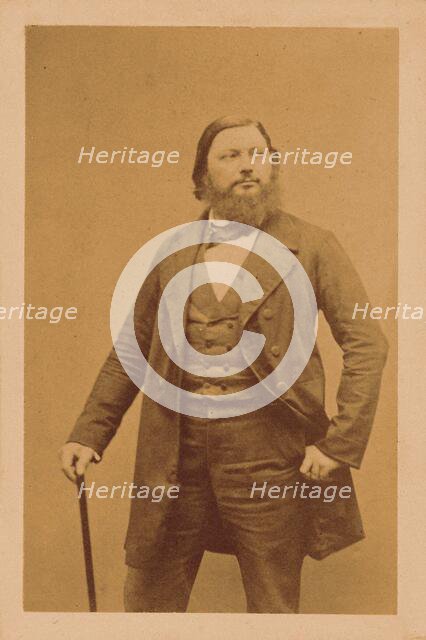 Portrait of Gustave Courbet, ca 1860-1865. Creator: Anonymous.