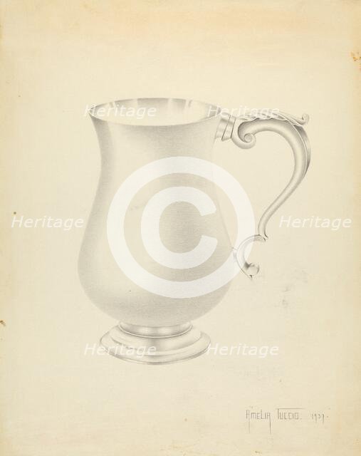 Silver Pitcher, 1937. Creator: Amelia Tuccio.