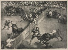 The Bulls of Bordeaux: Bullfight in a Divided Ring, 1825. Creator: Francisco de Goya (Spanish, 1746-1828).