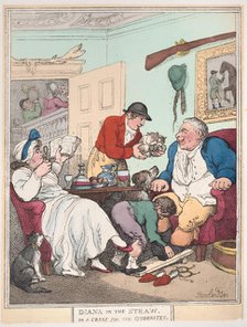 Diana in the Straw, or A Treat for Quornites, January 1, 1804., January 1, 1804. Creator: Thomas Rowlandson.
