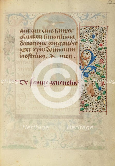 Decorated Text Page; Prayer Book of Charles the Bold, about 1480-1490. Creator: Unknown.