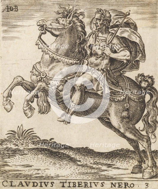 Claudius Tiberius Nero from Twelve Caesars on Horseback, ca. 1565-1587., ca. 1565-1587. Creator: Abraham de Bruyn.