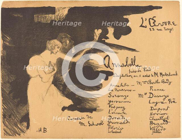 Annabella ('Tis Pity She's a Whore), 1894. Creator: Henry Bataille.