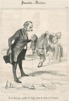Il ne faut pas mettre le doigt ..., 19th century. Creator: Honore Daumier.