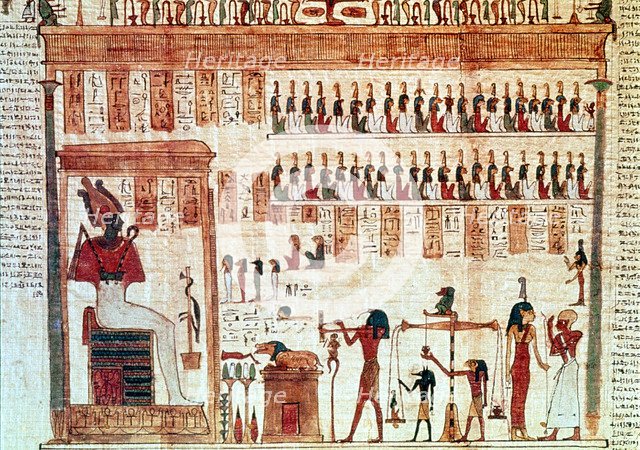 Detail from a Book of the Dead scroll, Ancient Egyptian, Ptolemaic Period, 332-30 BC. Artist: Unknown