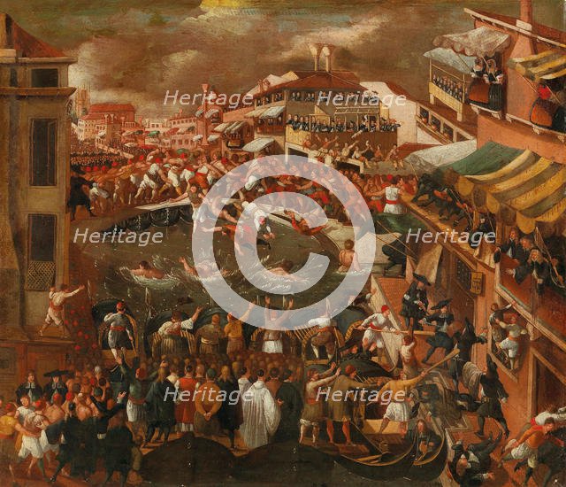 Ponte dei Pugni in Venice. Creator: Heintz, Joseph, the Younger (ca 1600-after 1674).