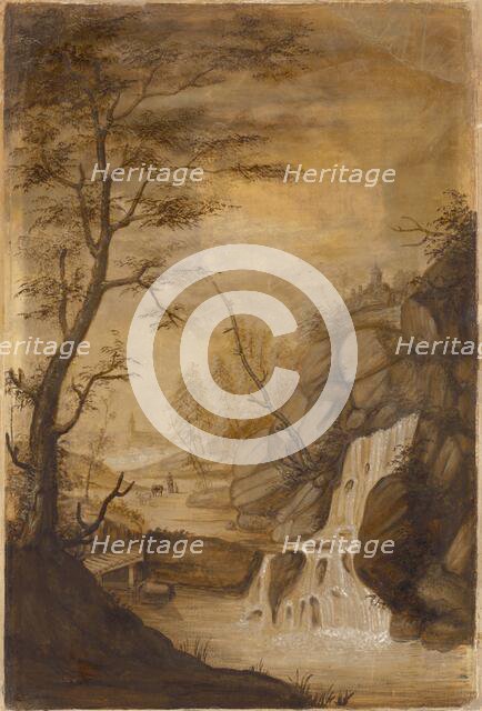 Landscape with a waterfall, around 1780. Creator: Unknown.
