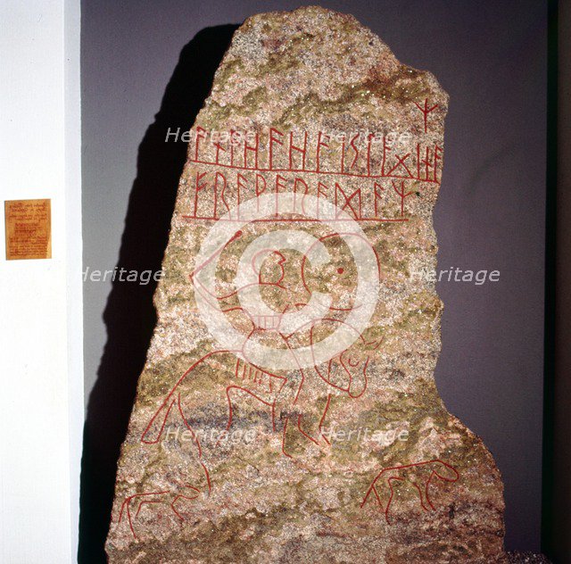 Runestone from Mojra Hagby in Uppland, Sweden, 6th century Artist: Unknown.