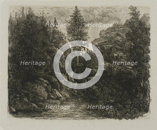 Rocky Landscape, 1880. Creator: Rodolphe Bresdin.