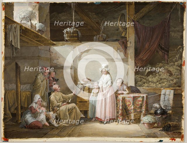 The Evening Prayer, 1790. Creator: Jean-Baptiste Mallet.