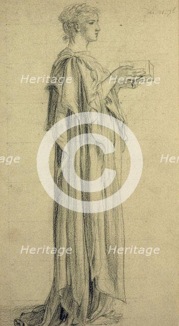 Woman Holding an Ointment Box, between 1860 and 1919. Creator: Edward John Poynter.