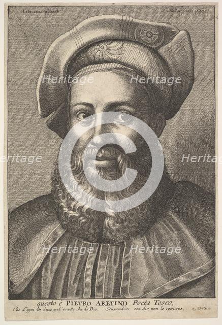 Pietro Aretino, 1640. Creator: Wenceslaus Hollar.