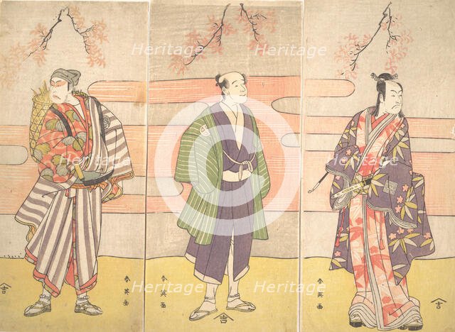 Three unidentified actors, ca. 1793. Creator: Katsukawa Shun'ei.