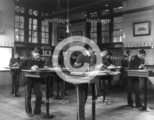 Trade school. Mechanical drawing, between 1899 and 1900. Creator: Frances Benjamin Johnston.