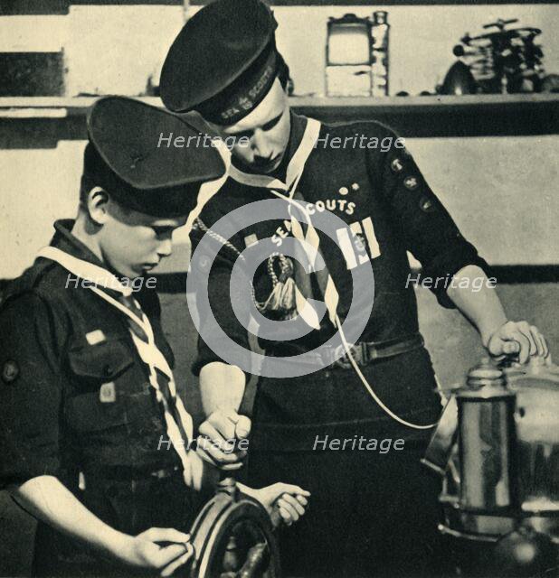 'Sea Scouts Learning to Read the Compass', 1944. Creator: Unknown.