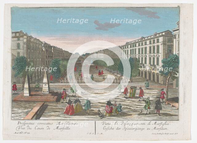 View of a promenade in Marseille, 1742-1801. Creator: Anon.