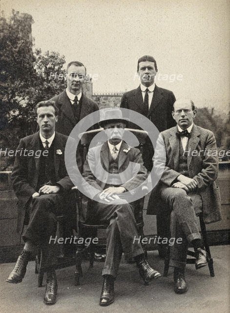 Sir Edward Albert Sharpey-Shafer and four others, 1913. Creator: Unknown.