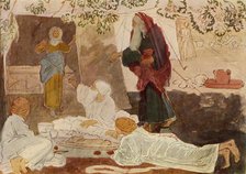'Three pilgrims visiting Abraham', mid 19th century, (1965). Creator: Aleksandr Ivanov.