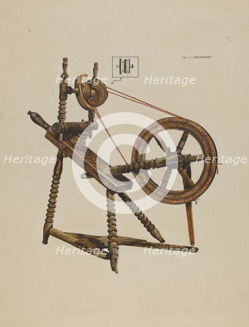 Toy Spinning Wheel, c. 1937. Creator: Walter Praefke.