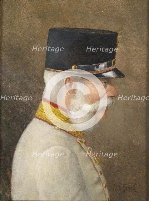 Portrait of Franz Joseph I of Austria. Artist: Ledeli, Moritz (1856-1920)