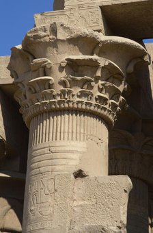 Papyrus column, Temple of Kom Ombo, Egypt, Ptolemaic Dynasty, 2nd century BC (2003). Creator: Unknown.