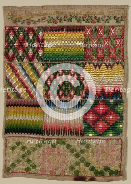 Sampler, México, 1857. Creator: Unknown.