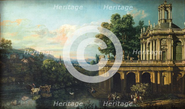 Architectural Capriccio with a Palace, c. 1766. Artist: Bellotto, Bernardo (1720-1780)