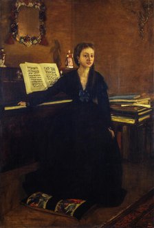 Madame Camus at the Piano , 1869. Creator: Degas, Edgar (1834-1917).