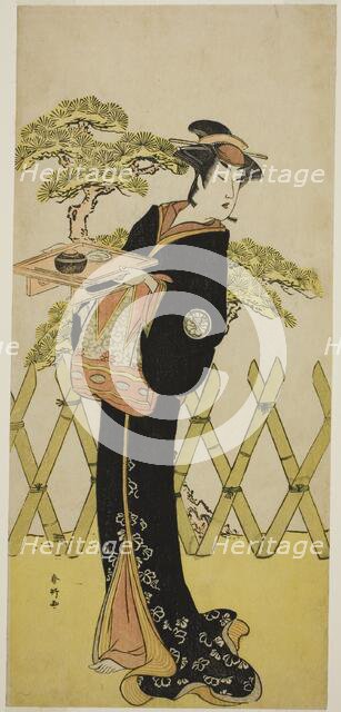 The Actor Segawa Tomisaburo II as Lady Masago (Masago Gozen) (?) in the Play Genji..., c. 1788. Creator: Katsukawa Shunko.