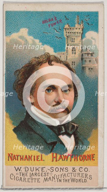 Nathaniel Hawthorne, from the series Great Americans (N76) for Duke brand cigarettes, 1888., 1888. Creator: Unknown.