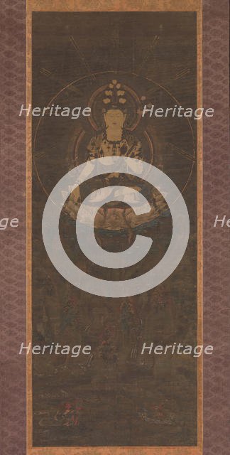 Eleven-Headed Kannon on Mount Fudaraka , 13th century. Creator: Unknown.