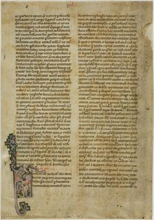 Bifolia from a Vita Sanctorum, or Lives of the Saints, c. 1150. Creator: Unknown.
