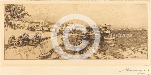 Pier of Bercy (Embarcadere, quai de Bercy), 1891. Creator: Auguste Lepere.