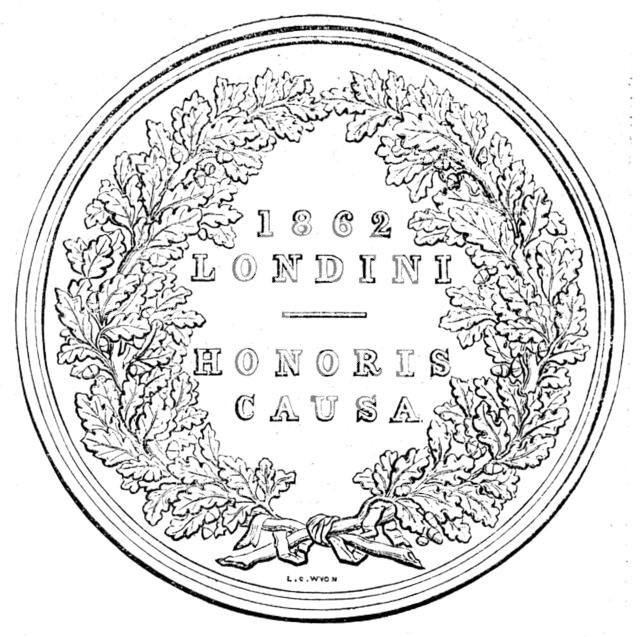 The International Exhibition - Prize Medal - reverse, 1862. Creator: Unknown.