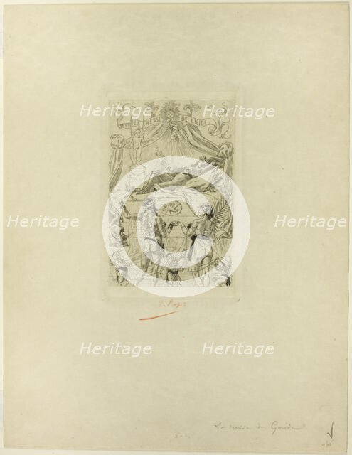 Frontispiece to La messe de Gnide, 1881. Creator: Félicien Rops.