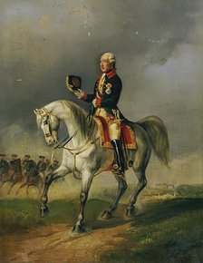 Emperor Joseph II riding, 1850. Creator: Ludwig Johann Passini.