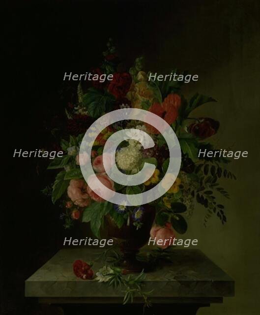 A vase with flowers, 1816-1837. Creator: Hanne Hellesen.